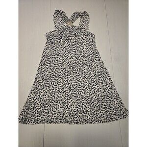 Michael Kors Charm Black Cheetah Print Swimsuit Cover-Up Women's Dress